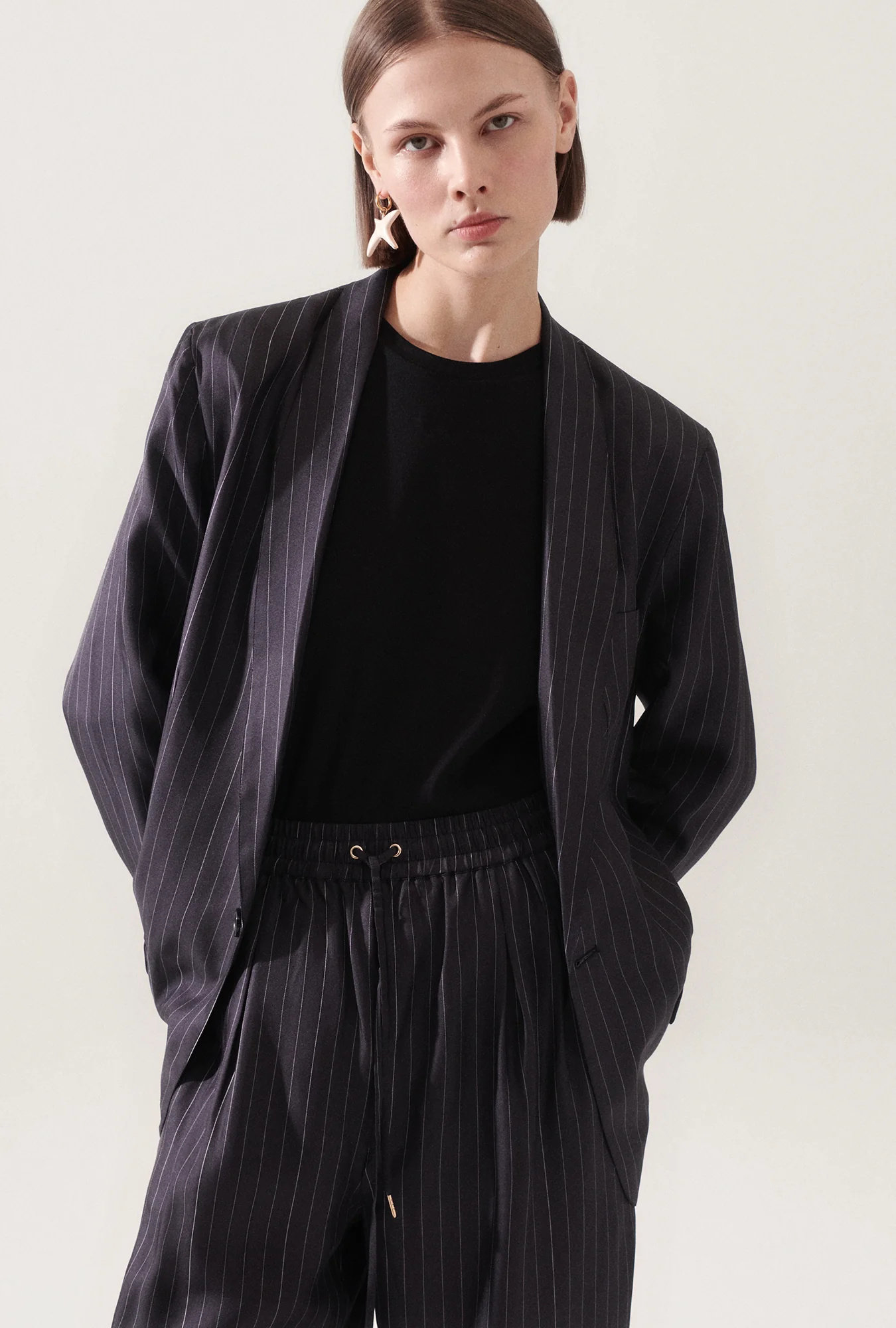 Twill Miami Blazer Pinstripe Black / White - Image 4