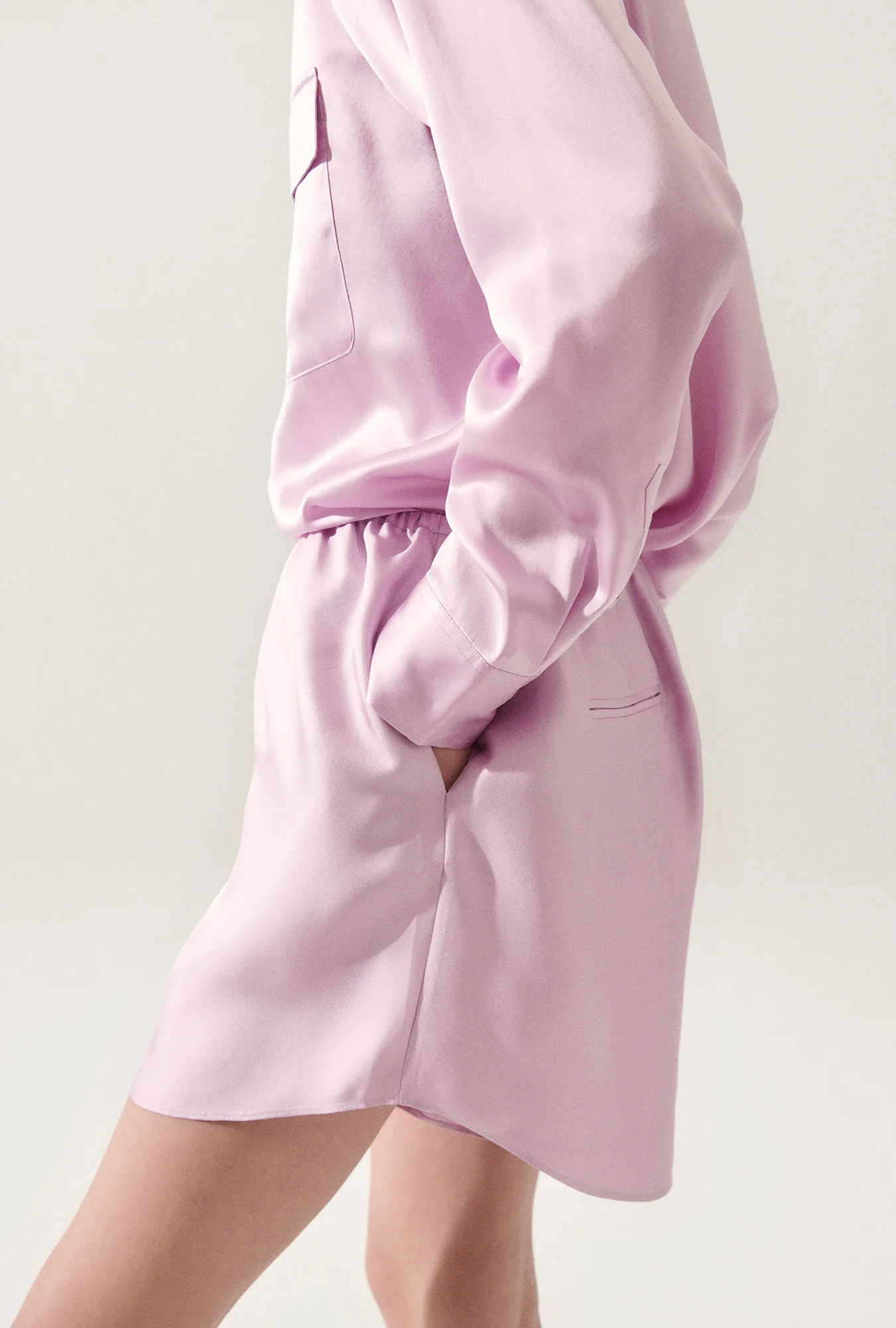 Twill Racer Shorts Lilac - Image 4