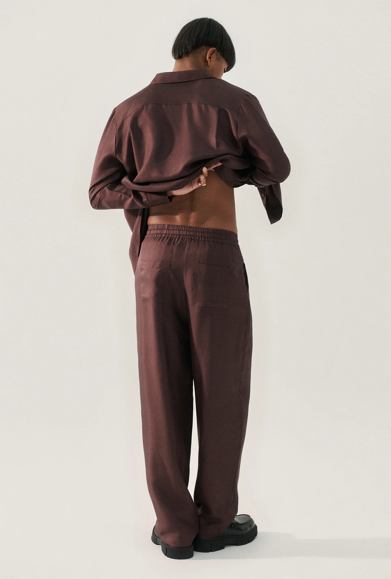 Twill Slouch Pants Cacao - Image 3