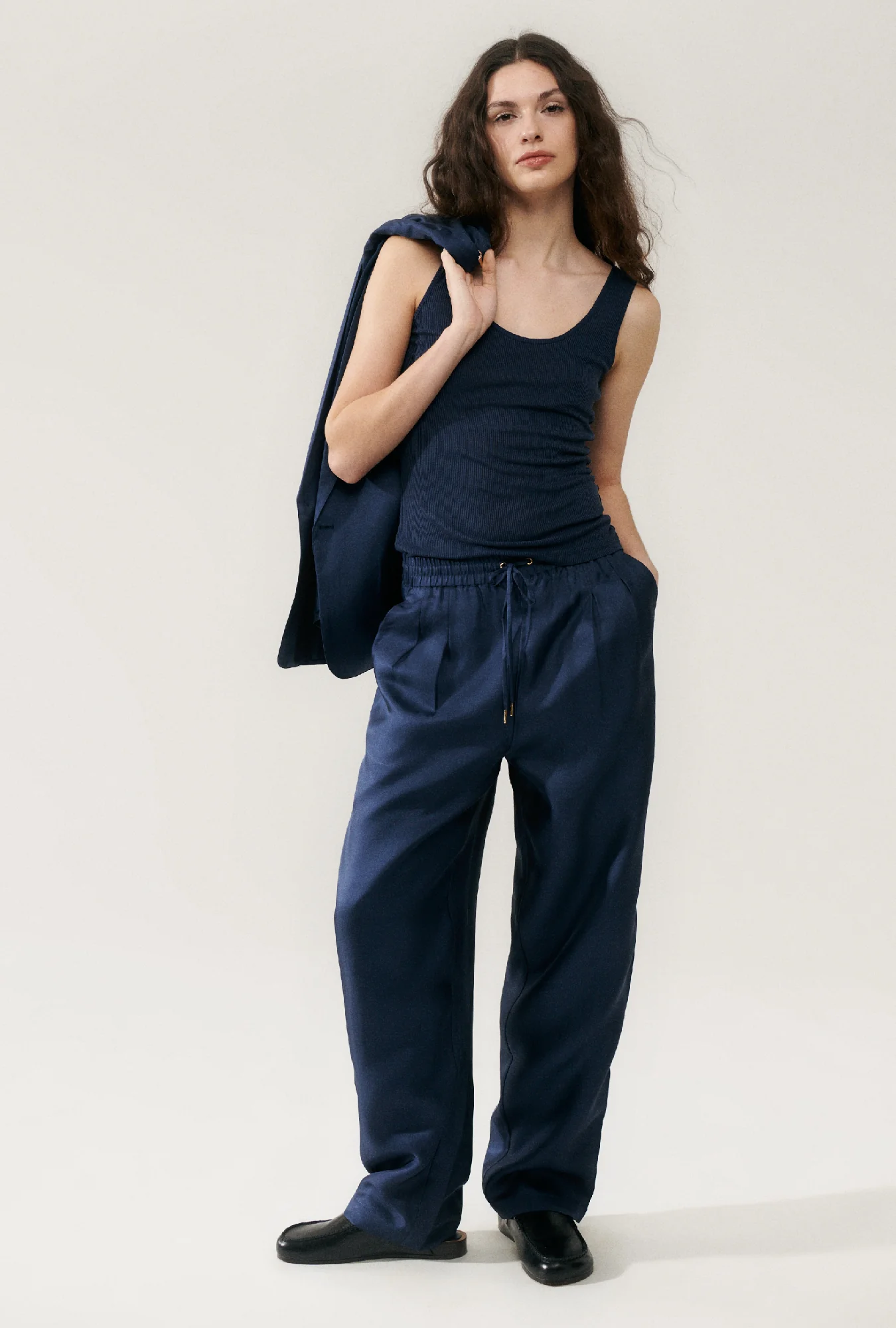 Twill Slouch Pants Midnight - Image 2
