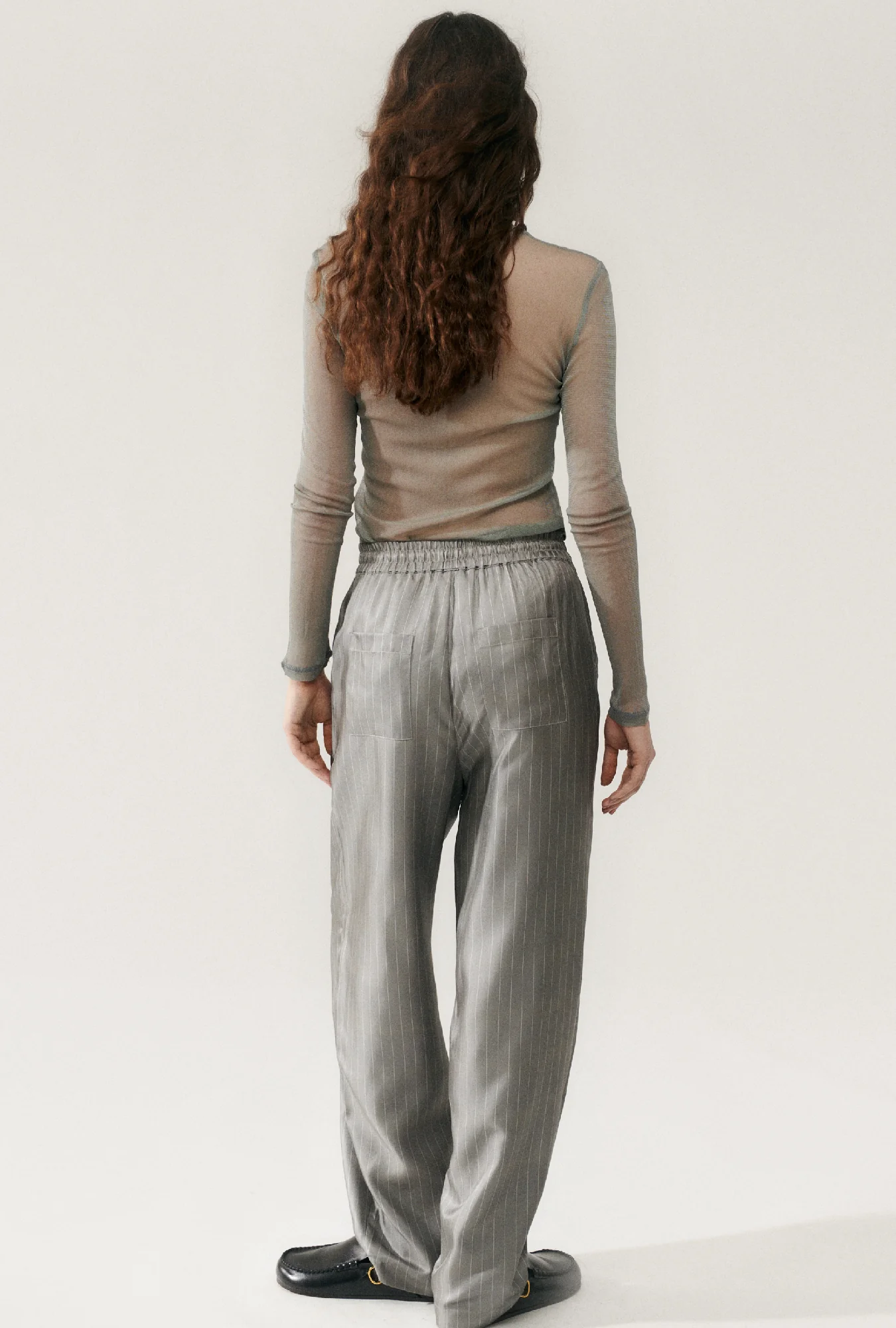 Twill Slouch Pants Moon Pinstripe - Image 3