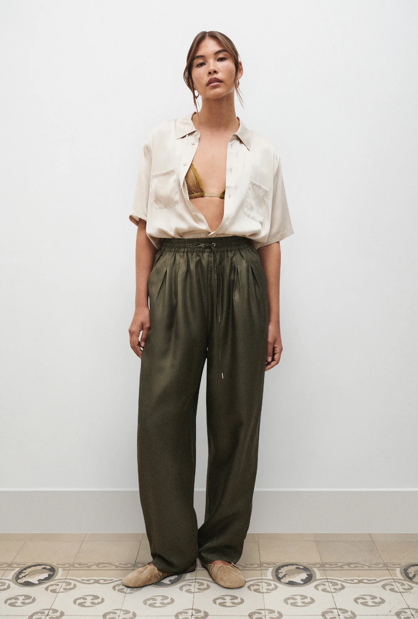 Twill Slouch Pants Pine - Image 2