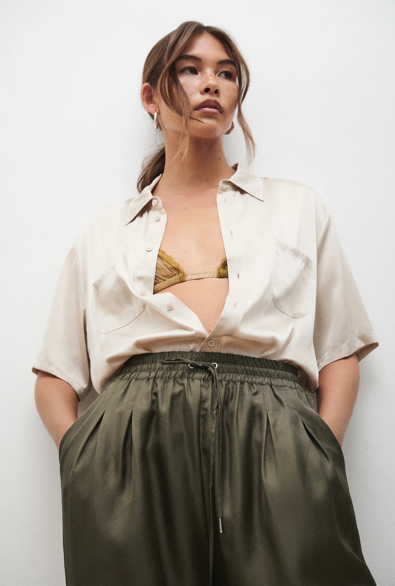 Twill Slouch Pants Pine - Image 3