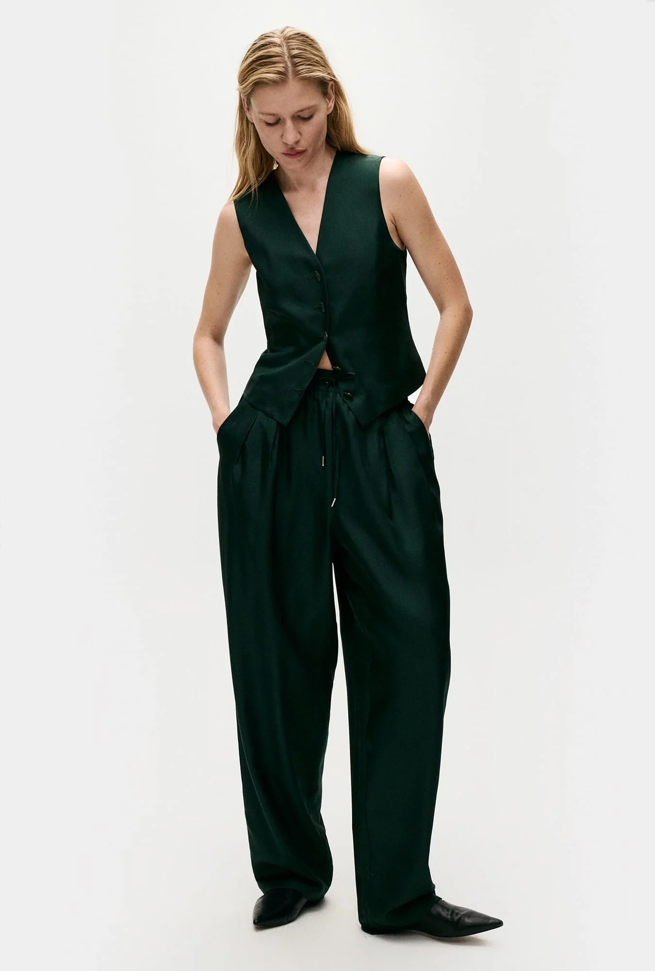 Twill Slouch Pants Scarab - Image 2