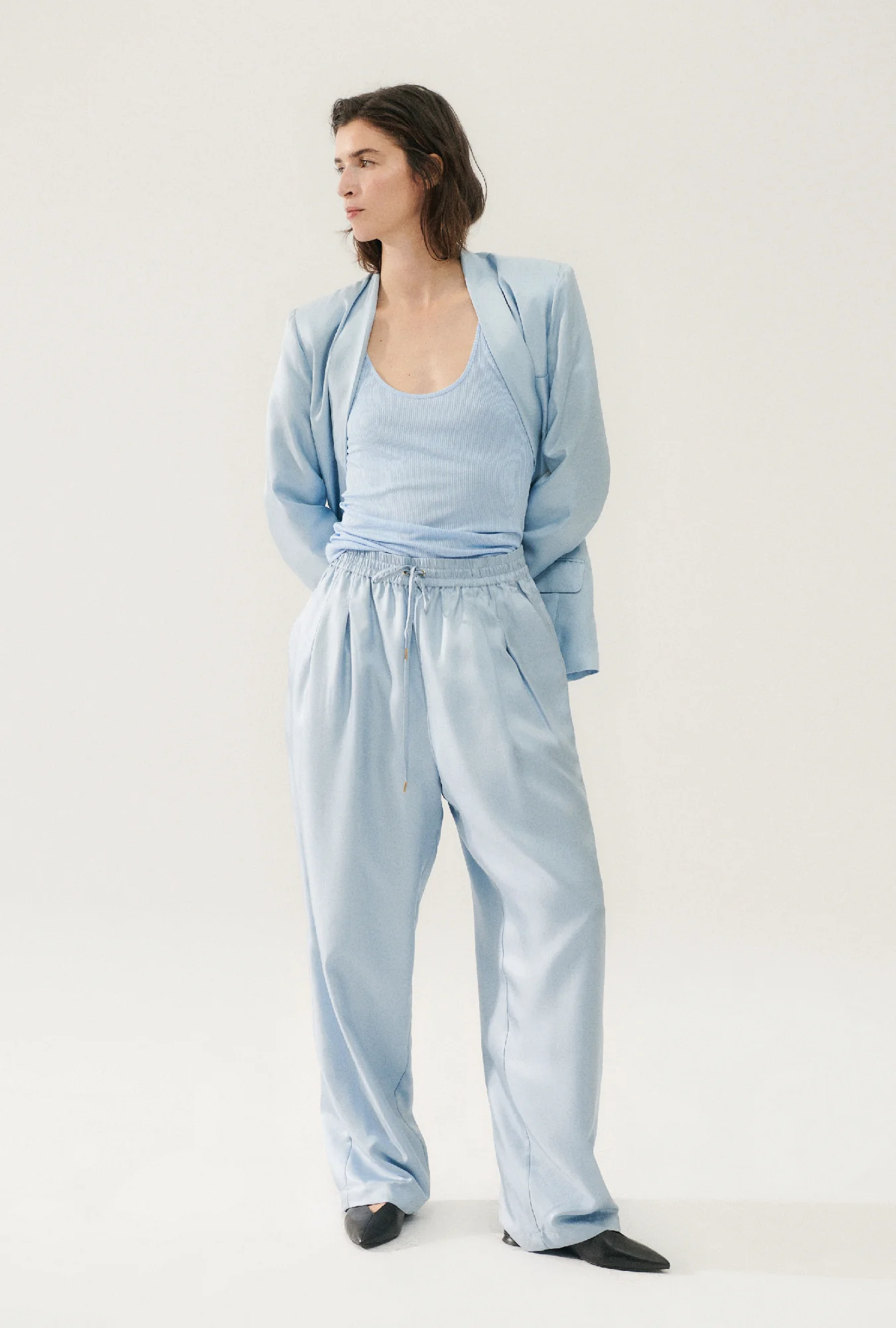 Twill Slouch Pants Sky - Image 2