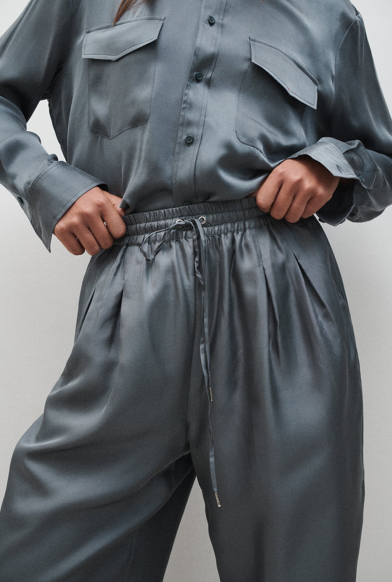 Twill Slouch Pants Slate - Image 3