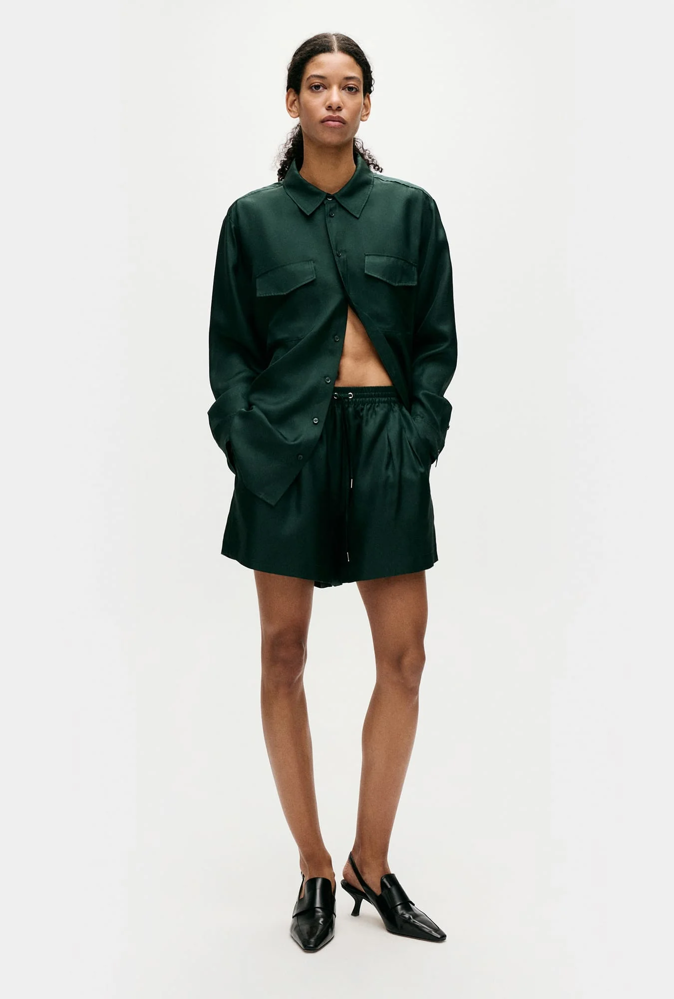 Twill Slouch Shorts Scarab - Image 2