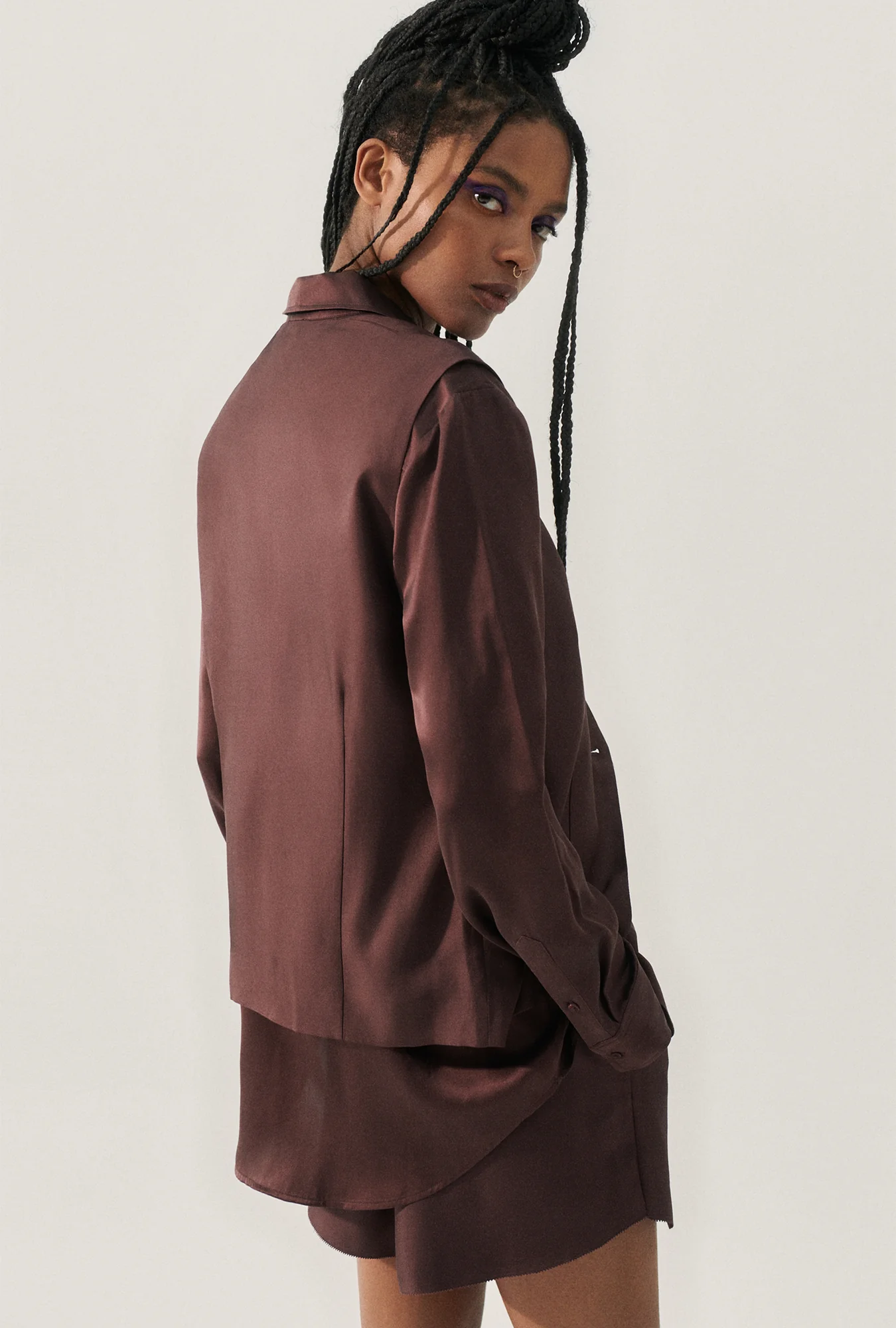 Twill Slouch Vest Cacao - Image 3
