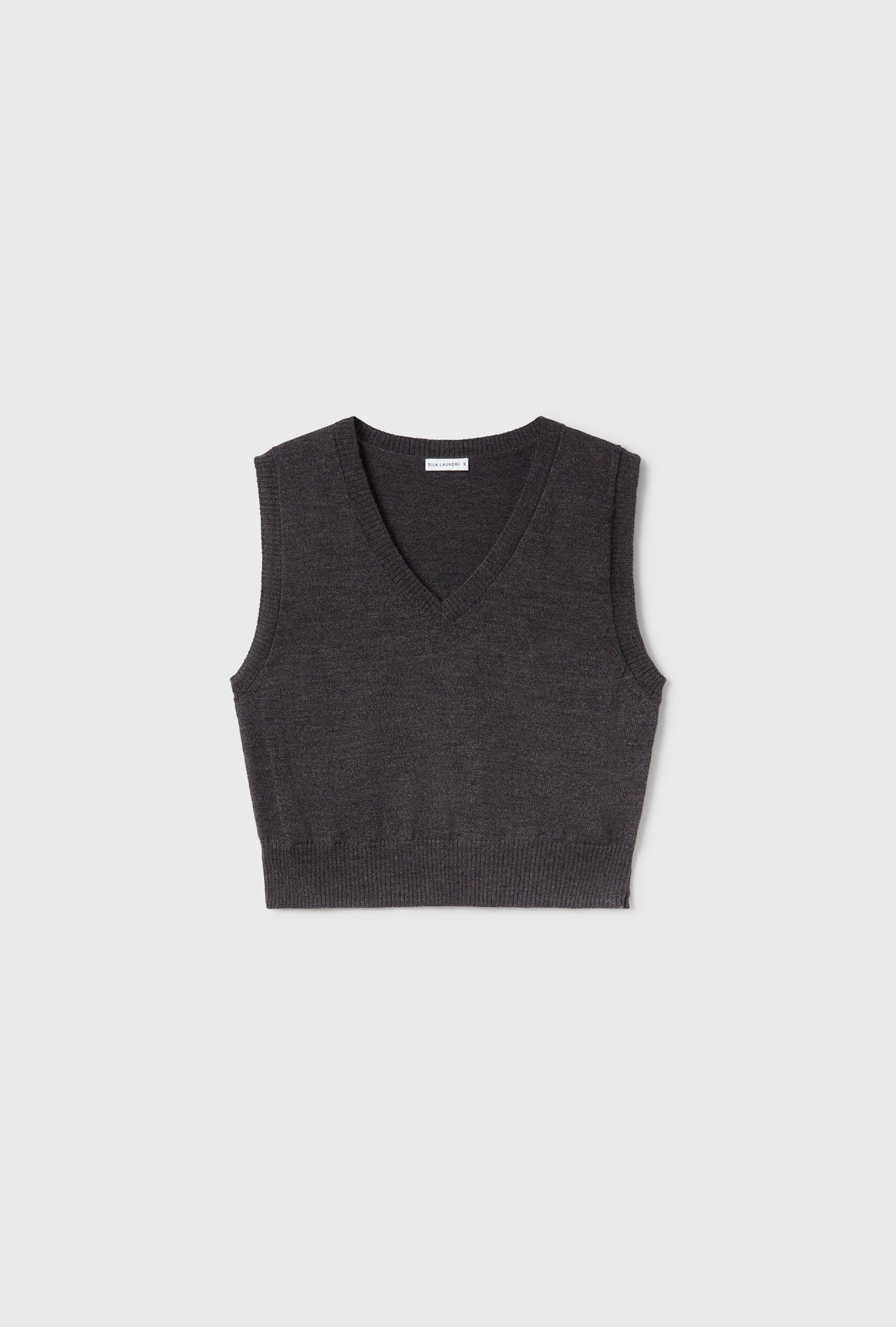 V-Neck Sweater Vest Granite Melange - Image 5