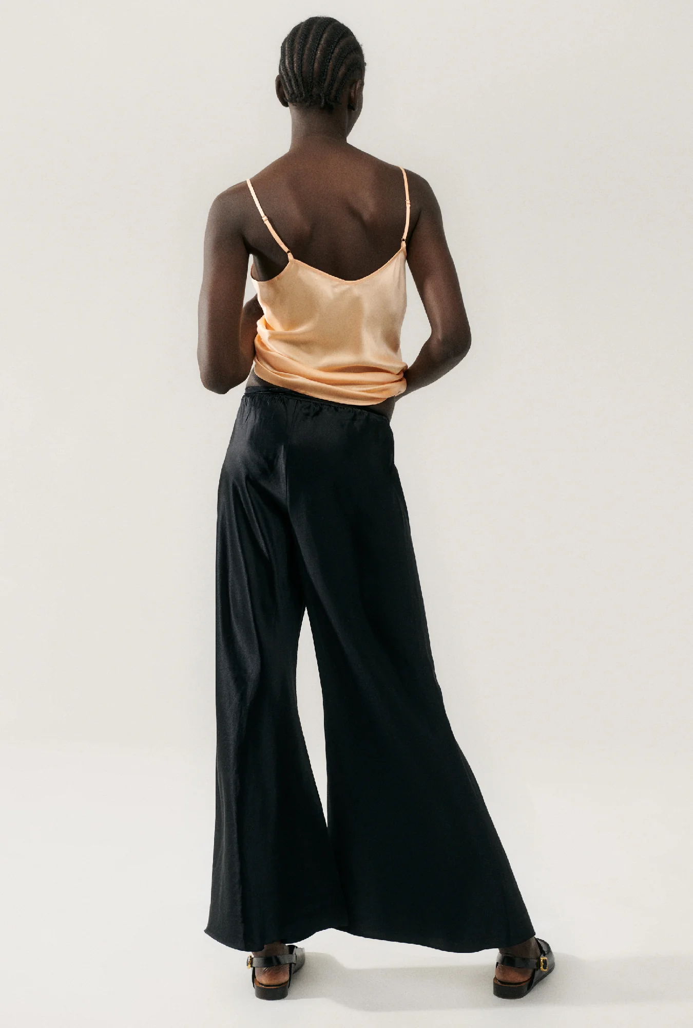 Wide Bias Pants Raw Edge Black - Image 6