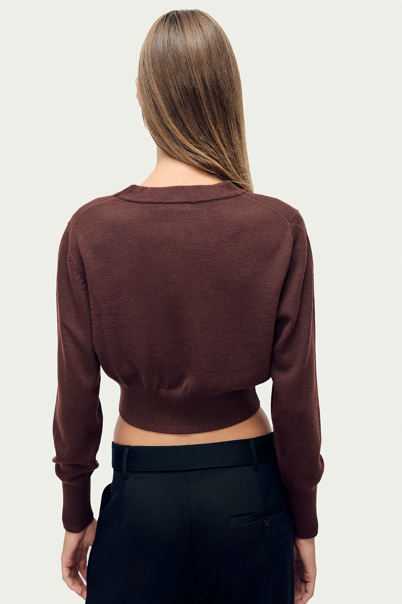 Wool Cropped Crewneck Root - Image 3